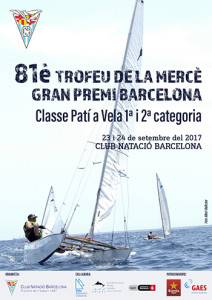 Cartel anuncio de la edición número 81 del Trofeo La Mercè para patines a Vela 2017 que se celebrará en el Club Natación Barcelona.